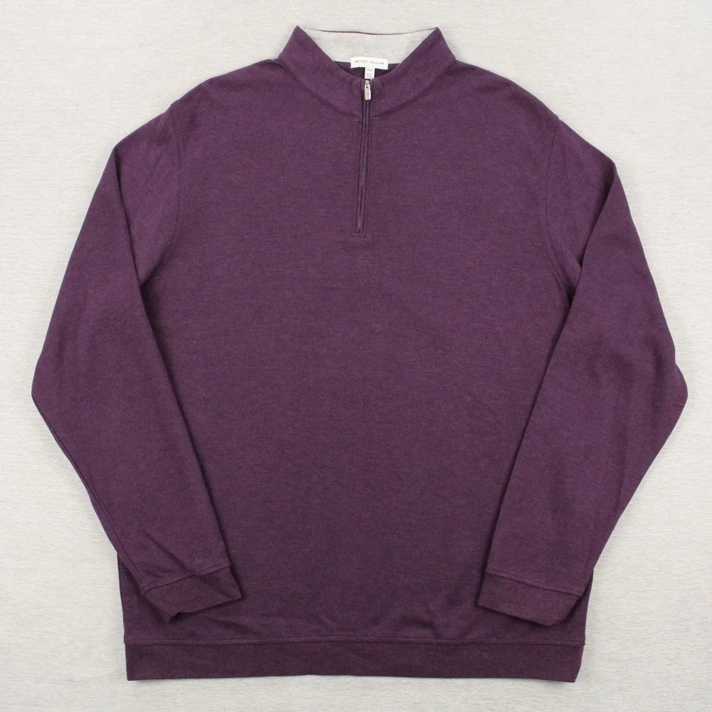 Peter Millar 1/4 Zip Pullover Mens Size XXL Grape Crown Comfort Cotton Blend